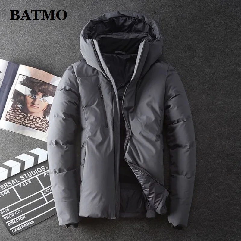 BATMO Новое поступление зимние высококачественные толстые белые куртки с капюшоном на утином пуху мужские зимние теплые пальто 282
