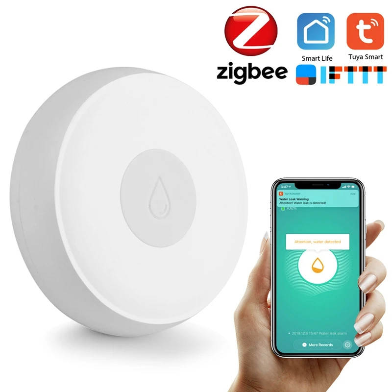 Датчик утечки воды Zigbee беспроводная лампа с оповещением об обнаружении уровня