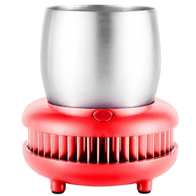 

Cup Cooler Refrigeration Cup Aluminum 380Ml Summer Cool Dc 12V 50W 5A Kitchen Tool Plug In Quick Cooling Cup Drink Juicer Beer-E