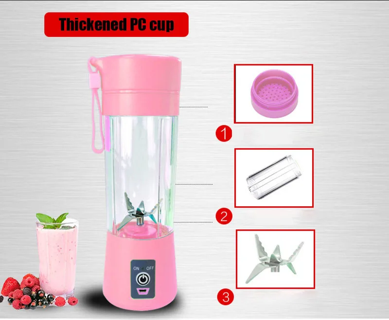 Günstig Tragbare Saft Mixer USB Entsafter Cup Obst Mixer Sechs Klinge Mischen Maschine Smoothies küche gadgets lemon squeezer