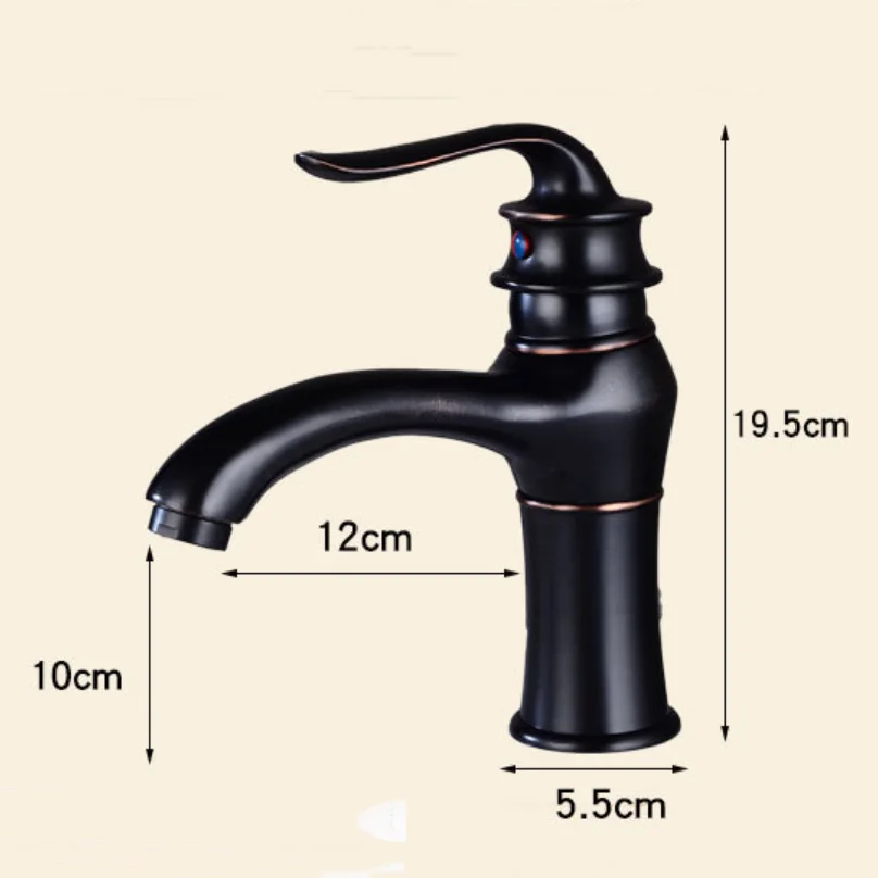 European Black Retro / Electroplating Hot And Cold Water Mixed Washbasin Faucet Home Bathroom Vanity Basin Counter Basin Tap