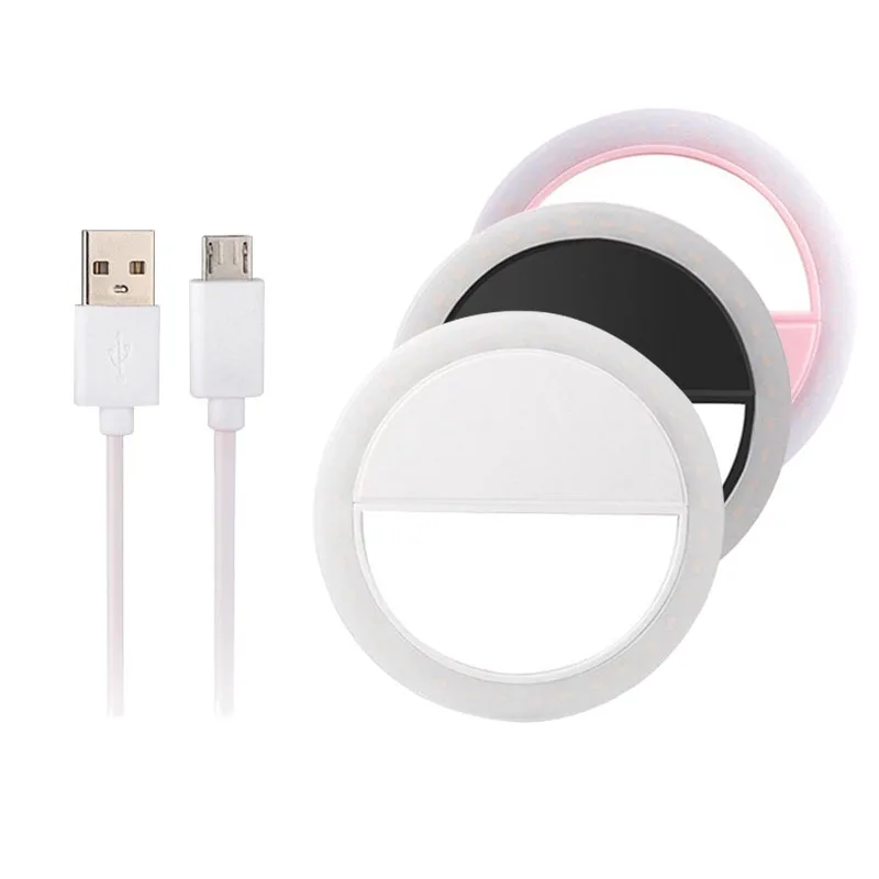 Светодиодный кольцевой светильник для селфи с usb зарядкой 1 шт. перезаряжаемый