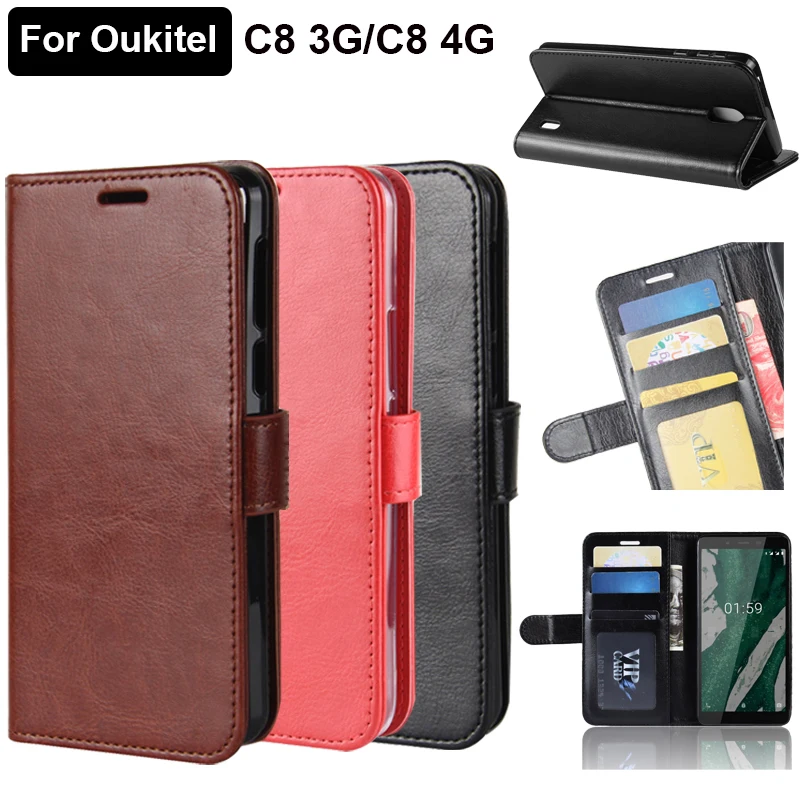 Кожаный мягкий чехол для Oukitel C8 3g 4G флип-кошелек телефона кобура подставка книга