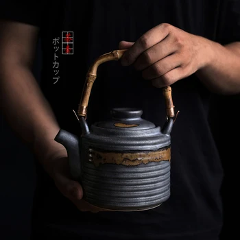 

Retro single teapot ceramic Japanese teapot family hotel restaurant Chinese large tea pot cup Kungfu oolong puer teaware