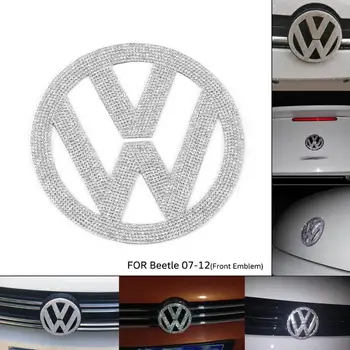

117mm Diamond Bling Rhinestone Front Emblem Badge Cover Sticker Decor for VW Volkswagen Beetle 2007-2012