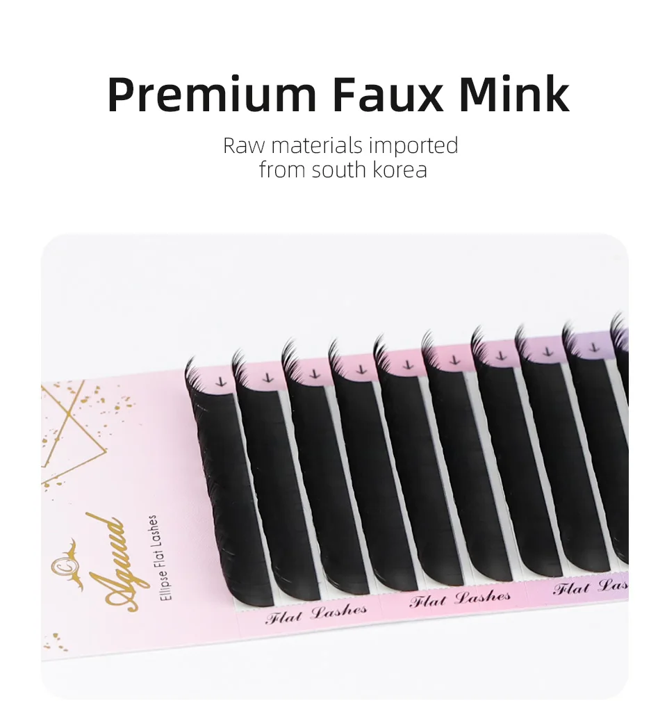 AGUUD 10Trays Ellipse Wimpern Verlängerung Großhandel Flache Wimpern Premium Ellipse Natürliche Weiche Split Tipps Kaschmir Flache Wimpern – Detail 11