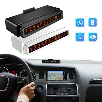 

1Pcs Car Number Plate Moving License Plate Hidden Parking Card Drawer Parking Sign Temporary Parking Card Car Accessorie Interio