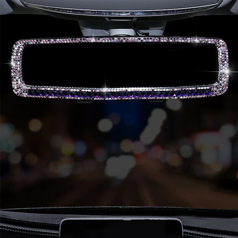 Роскошный интерьер зеркало заднего вида Ice Out Хрустальный Bling горный хрусталь диамодовый Универсальный
