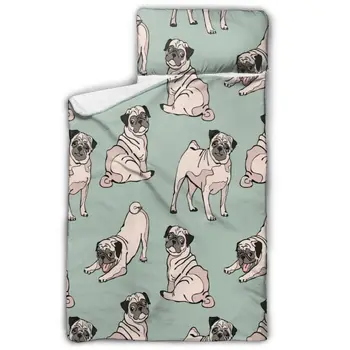 

Cute Pugs Nap Mat with Pillow for Toddler Boys and Girls Ideal for Daycare and Preschool