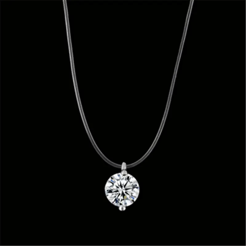 

2019 New Mermaid Tear Necklace Meteorite Pendant Transparent Fshing Line Invisible Women's Necklace Jewelry clavicle chain Party Gifts Wholesale WD701