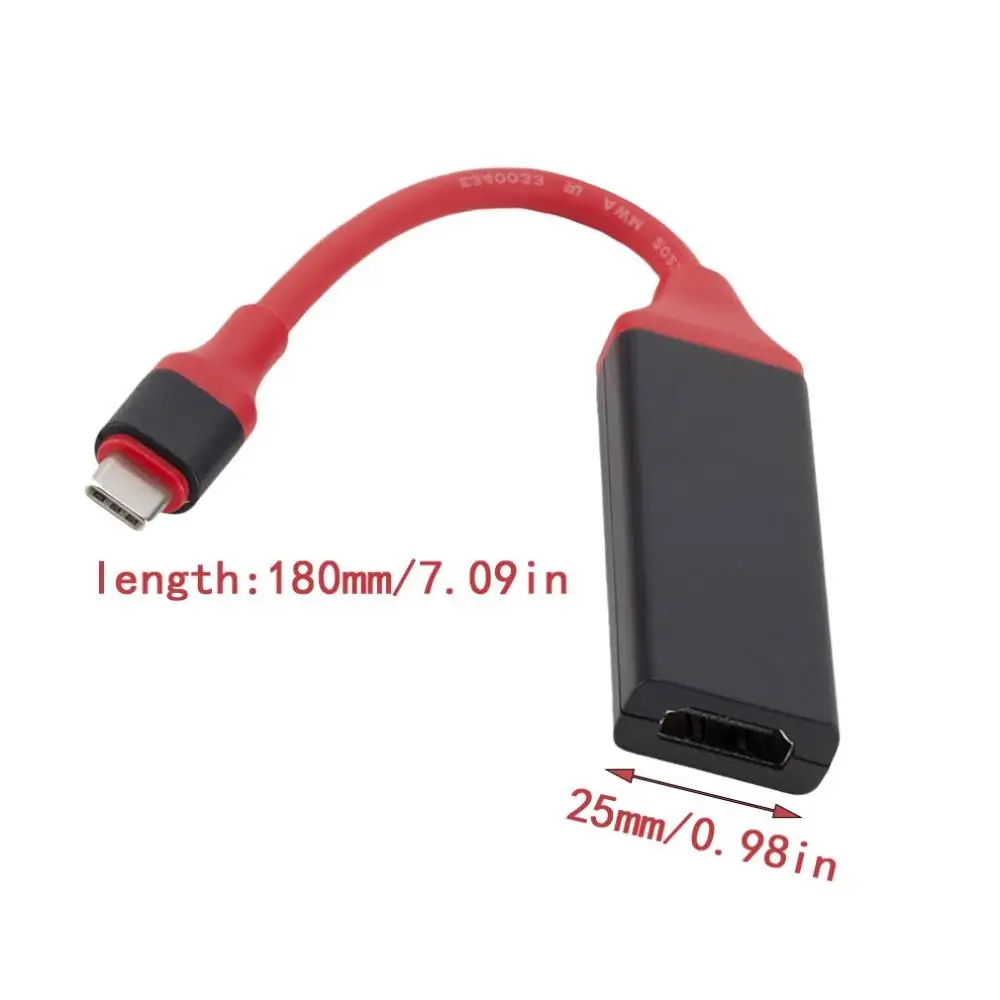 Красный пластик usb type C к HDMI адаптер, USB 3,1(USB-C) к HDMI адаптер конвертер «Папа-мама» для MacBook