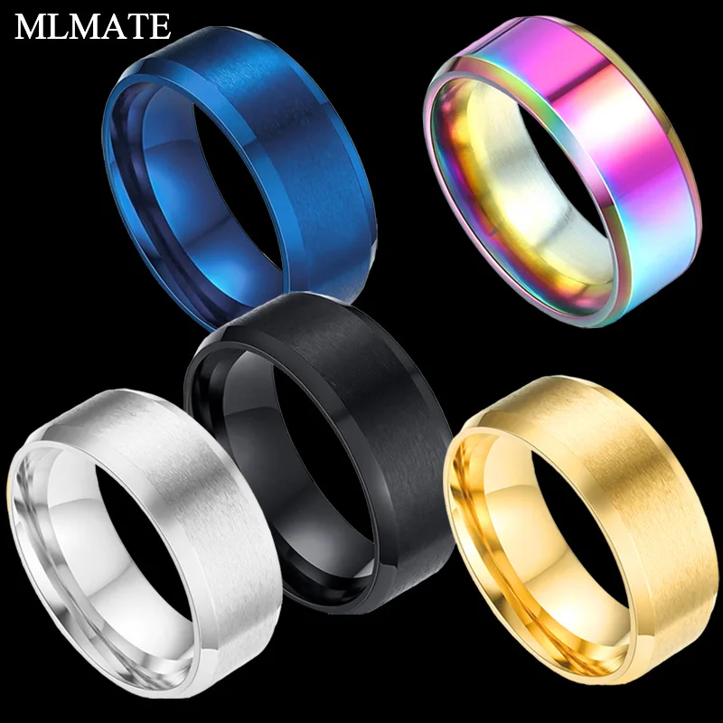 

Black / Silver / Gold / Blue / Multicolor Titanium Ring for Men