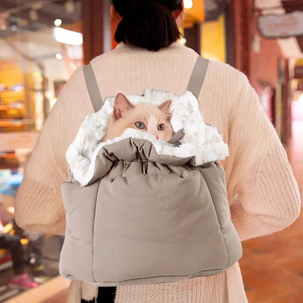 

Winter Outgoing Pet Backpack Safety Hook Washable Portable Windproof Pet Carrier Outdoor Camping Travel Business Cat Warm Pack