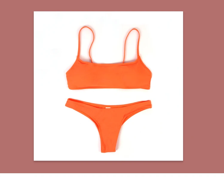 2020 New Summer European and American Split Swimsuit Women Solid Color Bikini Swimming Multicolor Sexy Ladies Swimsuit