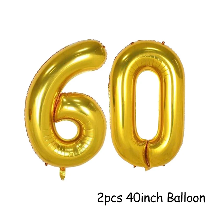 30th 40th 50th 60th день рождения одноразовые партии посуда чашки тарелки на день рождения принадлежности для вечеринки с днем рождения Декор для взрослых - Цвет: 2pcs 40inch Balloon