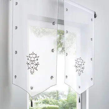 

Yarn Embroidery Triangular Curtains Screens Curtain Coffee Fashion Curtain For Kitchen Home Decoration Home Textile