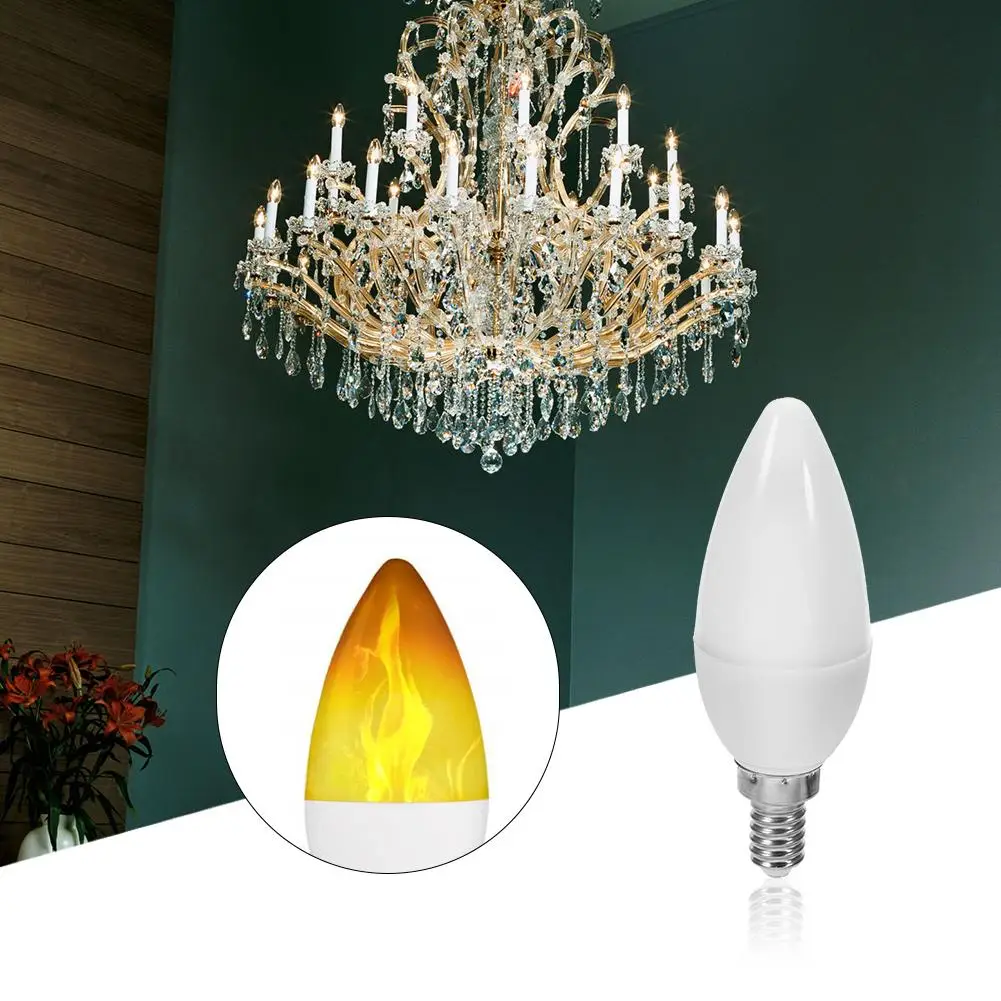 2pcs E14 LED Atmosphere Lamp Flame Fire Effect Simulated Nature Light Bulb Decor Three Light Mode for Home Garden Decoration 2pcs E14 LED Atmosphere Lamp Flame Fire Effect Simulated Nature Light Bulb Decor Three Light Mode for Home Garden Decoration
