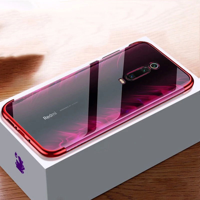 

Transparent Plating Case For Xiaomi Redmi K20 9T Pro Note 8 7 6 5 Pro 7 Go 6A 6 5Plus 5A Mi 9 SE 8 Lite Poco F1 Soft TPU Cover