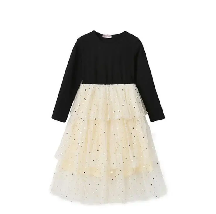 Новинка 2020 г. весенние пышные платья из блестящей сетки для маленьких девочек