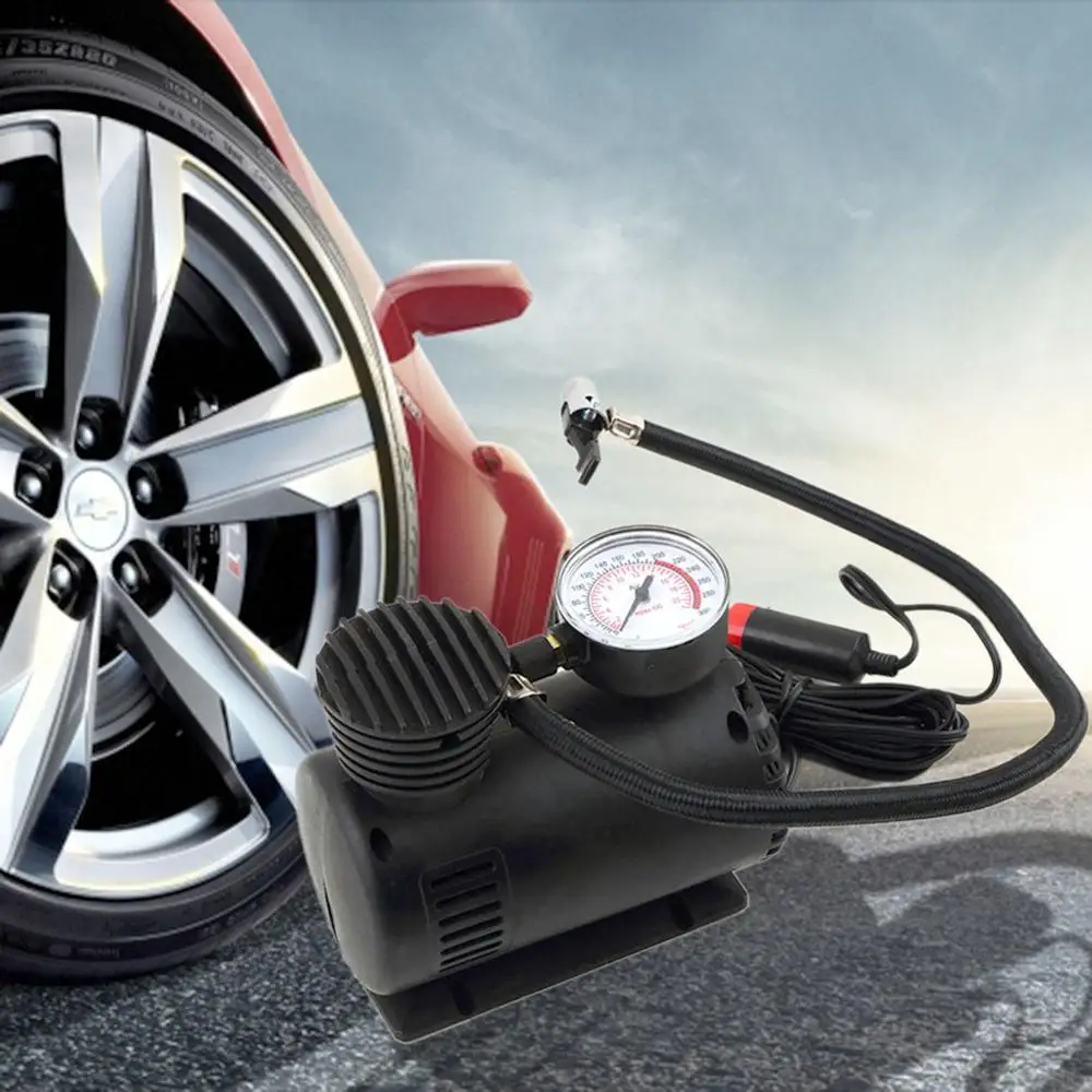 Koop Brand Nieuwe Draagbare Veelzijdige 12V Auto Tire Inflator Pomp 300 Psi Auto Electric Air Compressor 60W Zwart