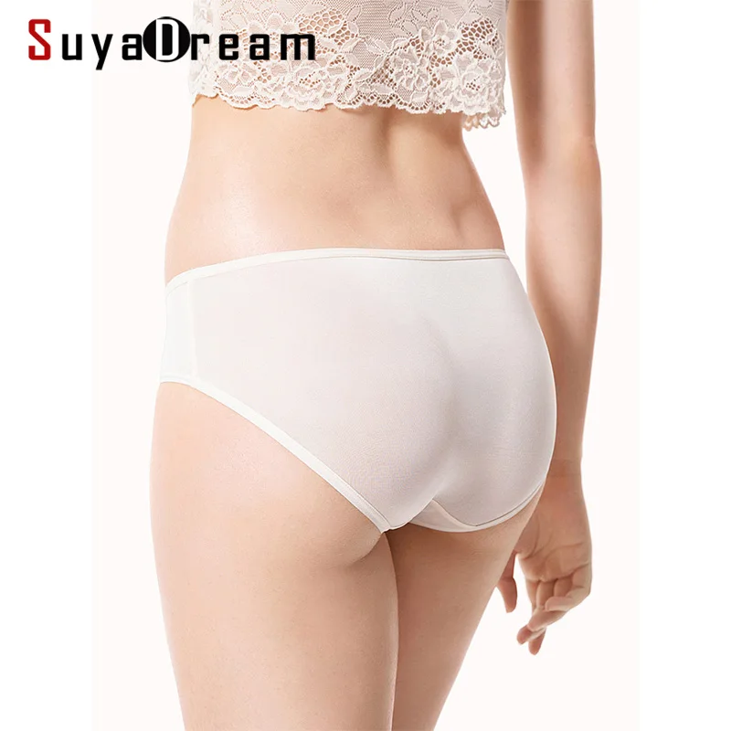 Трусики SuyaDream 3 шт./лот женские 100% натуральный шелк нижнее белье средней посадки