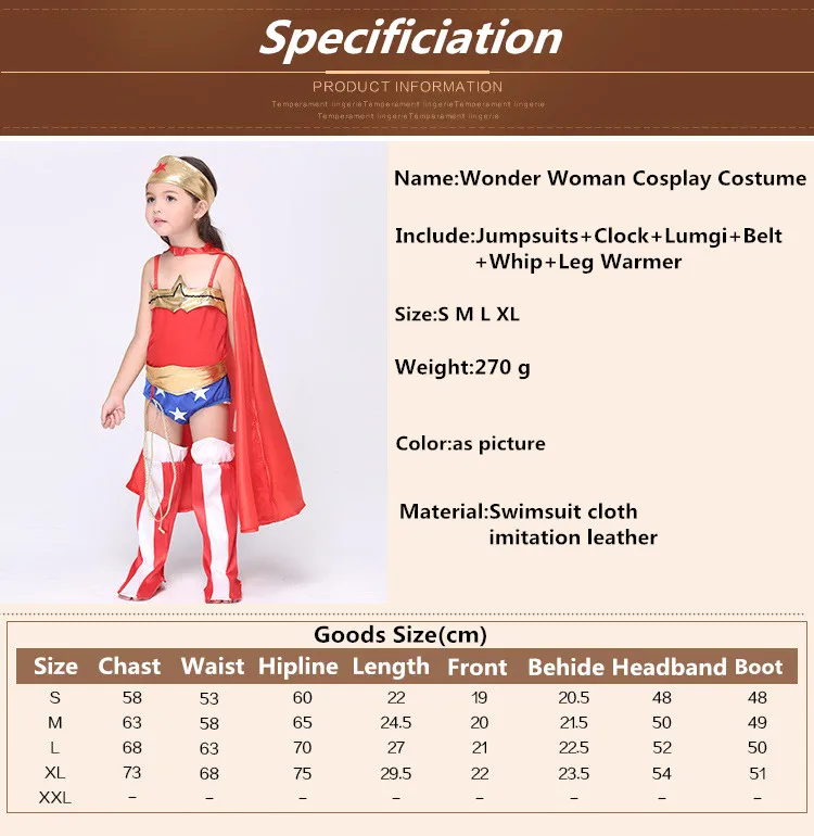 Детские комбинезоны для косплея Wonder Woman с плащом Lumgi гетры красные вечерние платья для костюмированной вечеринки на Хэллоуин