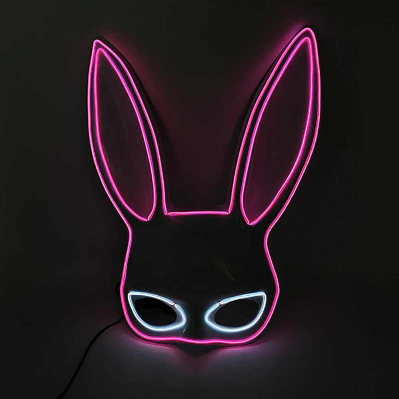 goddess costume Carnival EL Wire Bunny Mask Masque Masquerade Led Rabbit Mask Night Club Female Mask For Birthday Wedding Party naruto outfits