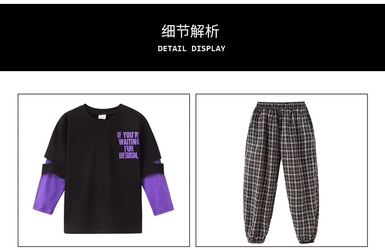 Kids Hip Hop Clothes Girls Jazz Street Dance Costume Children Spring Sweatshirt Pants Set Ballroom Dancewear Stage Outfit SL1965