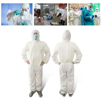 

Disposable White Unisex Pollution Prevention Breathable Non-woven Anti-static Protective Clothing Full-body Isolating