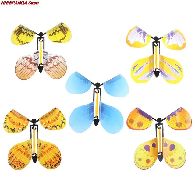 5/10pcs Magic Butterfly flying Card Toy with Empty Hands Butterfly Wedding Magic Props Magic Tricks Outdoor Toy Color Random 5