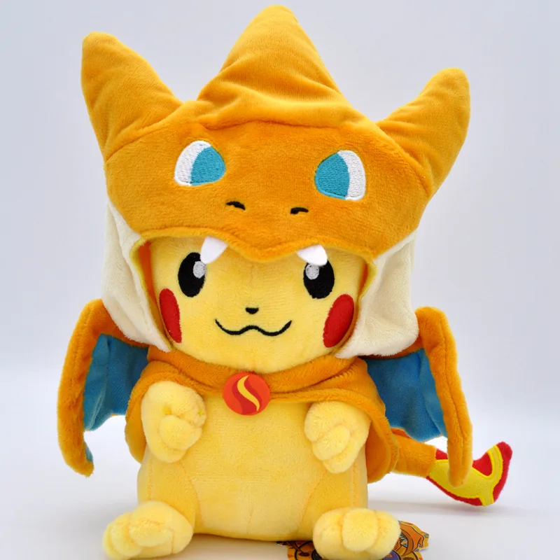 Anime Pokemoned Plush Toys XY Version of the Fire-breathing Dragon Pikachu  Kawai Stuffed Super Soft Doll A Beautiful Gift for Ch