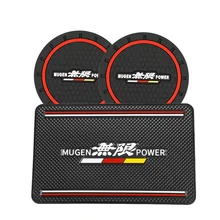 Черный липкий коврик для приборной панели автомобиля, нескользящий коврик для сотового телефона, держатель для Honda Mugen Power