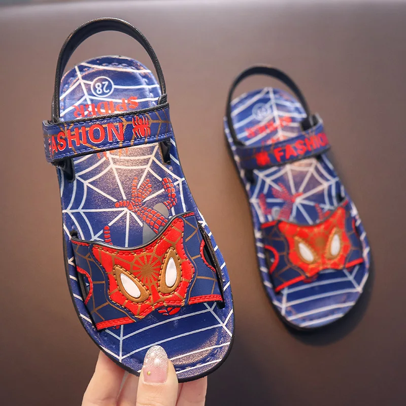 

Boys Sandals 2019 New Summer Children's Non-slip Soft Leather Cartoon Sandals Baby Soft-soled Beach Shoes