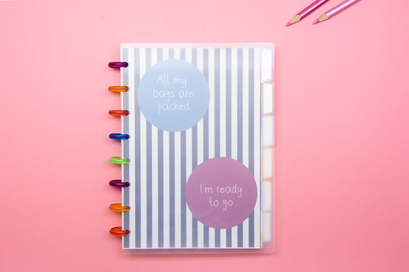 B6/A5 Discbound Mushroom holes notebook 60 Sheets or 80 refill sheets Back to School Stationery CX19-002-1