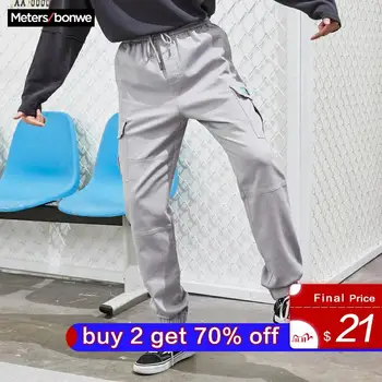 

Metersbonwe 2020 New Men cargo Pants Spring Casual Little Trousers Fashion Beam feet Jogging Pants Male Sports pant