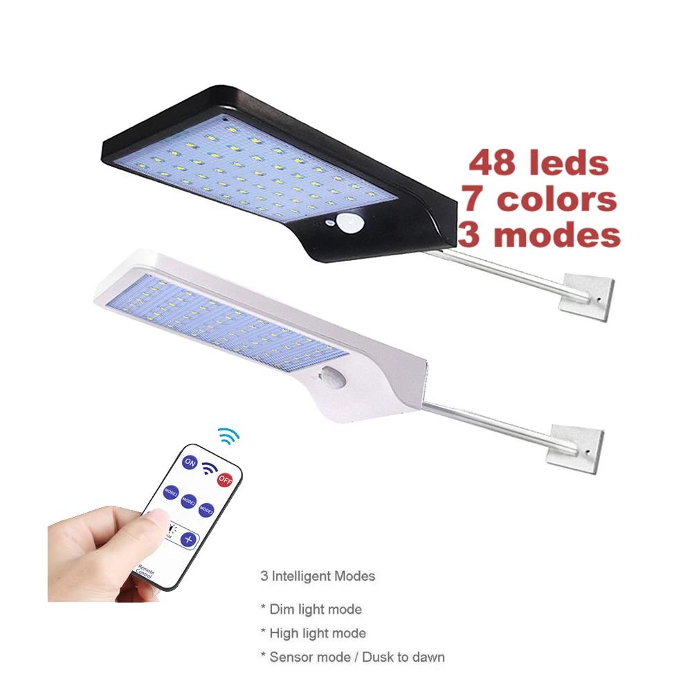 

remote Solar Light 36/48 LED garden Wall street Lamp PIR Sensor Motion 3 Mode Emergency security lights spot floodlights