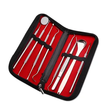 

Dentist Tool Set Pet Dental Tools Dog Tooth Stones Stainless Steel Tongue Scraper Oral Care Pack Mouthpiece Tweezers