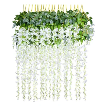 

12 Pcs Handmade Wisteria Flower Hanging Arts Ceremony Home Wedding Decoration HYD88