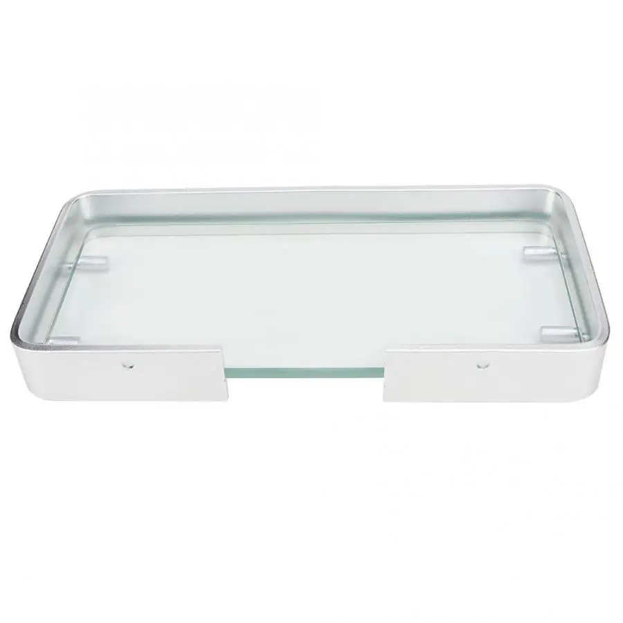 Bathroom Storage Basket Aluminum Bathroom Corner Shelves Toughened Glass Single Layer Restroom Shower Shelf
