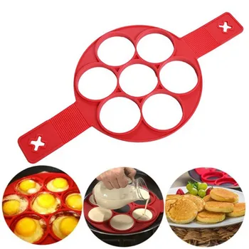 

Silicone Egg Pancake Maker Reusable Non Stick Kitchen Baking Non-stick Fried Egg Rings Mold Muffins Cooking Shaper Poucher Mould