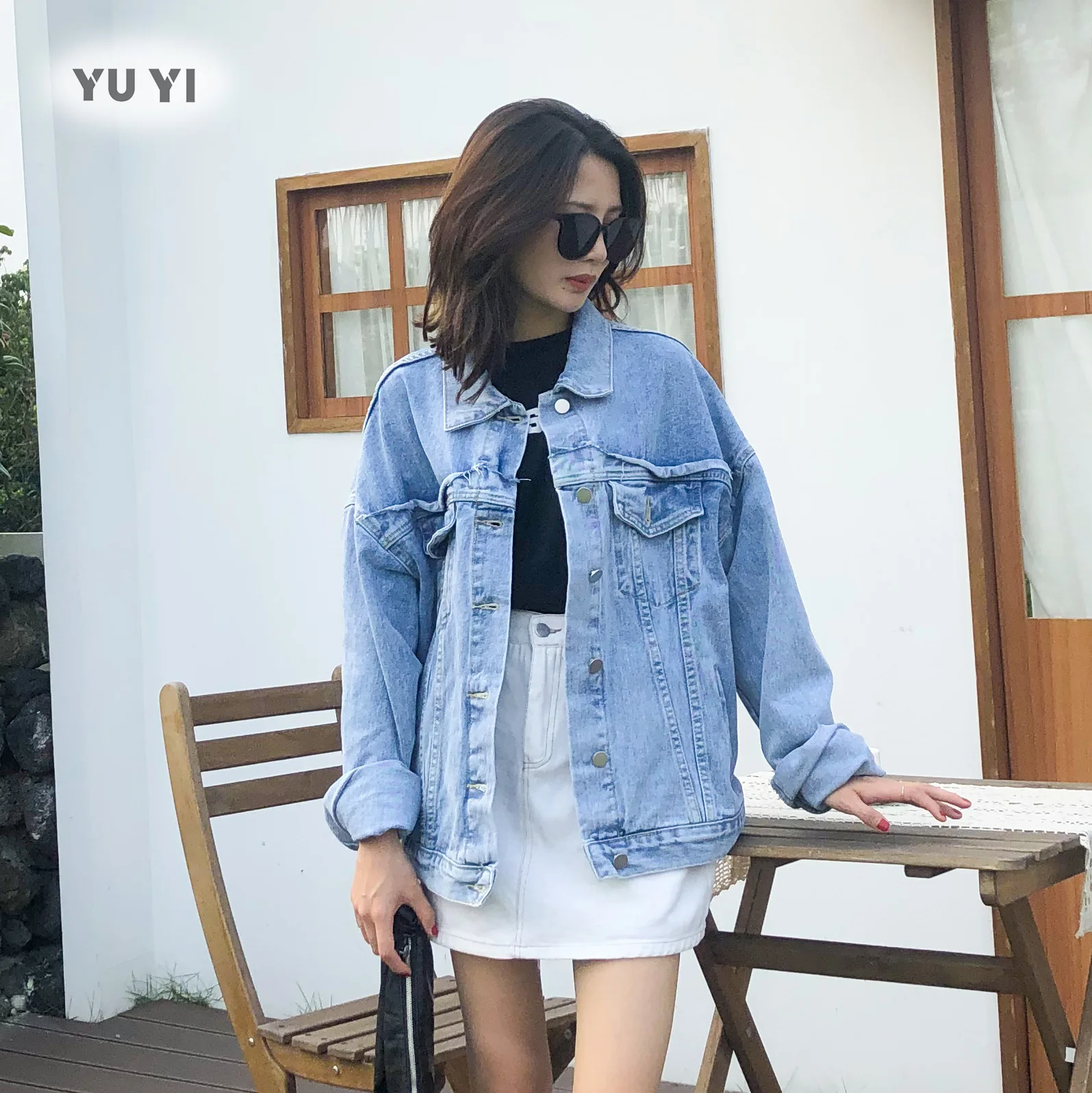 

Unique 2019 Autumn Korean-style Loose-Fit Washing Denim Jacket Women's Retro Casual Revers Wrinkle Jeans Coat Women's