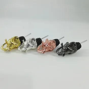 

Art Metal Elephant Head Wine Mouth Red Wine Pourer Bar Household Whiskey Wine Accessories Holiday Gift Animal Wine Ornaments