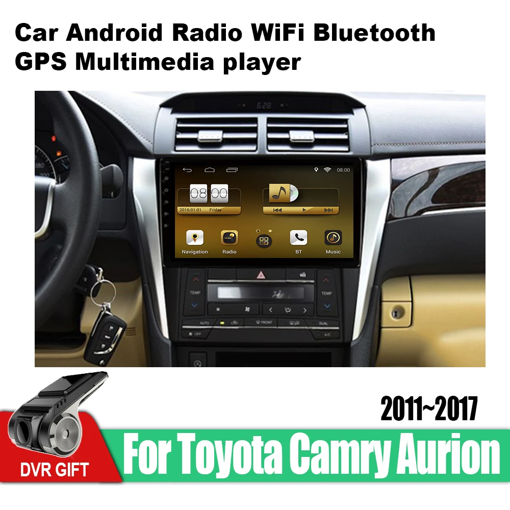 Автомобильный мультимедийный GPS навигатор ZaiXi Android 2 din для Toyota Camry Aurion 2011 ~ 2017