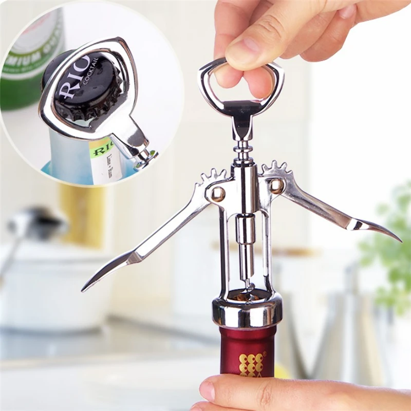 Portable Stainless Steel Red Wine Opener Waiter Metal Wine Corkscrew Bottle Handle Opener Screw Wine Bottle Opener Kitchen Tools|Openers| - AliExpress