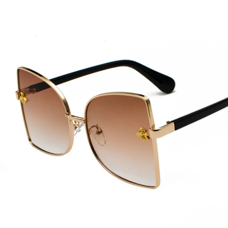 Квадратные круглые Модные женские маленькие солнечные очки в виде пчелы, цветные очки с заклепками, женские и мужские очки для путешествий на открытом воздухе, UV400