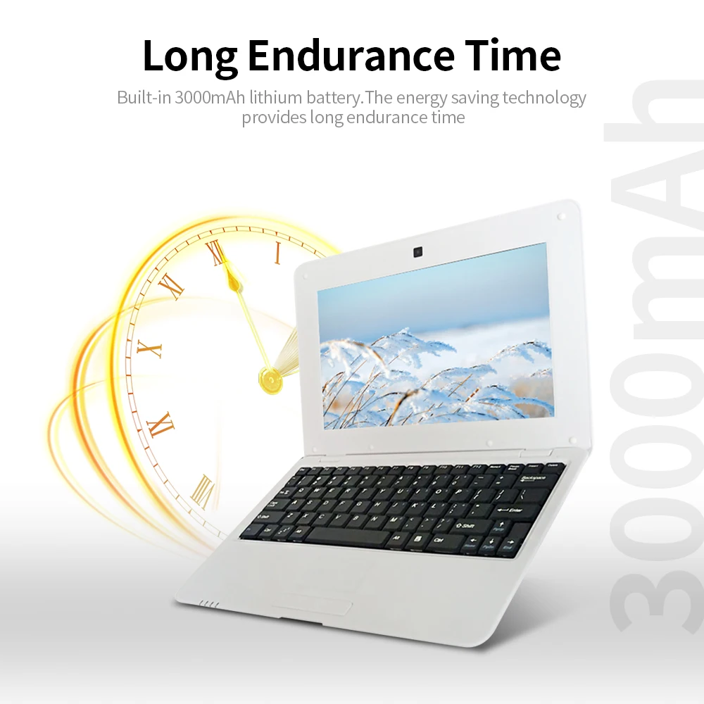 10.1inch Netbook Lightweight Portable Laptop ACTIONS S500 1.5GHz ARM Cortex-A9/Android 5.1/1G+8G/1024*600 Netbook US/EU Plug 3