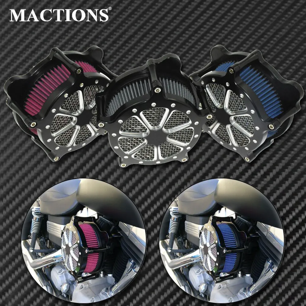 

Motorcycle Air Filter Cut Intake Air Cleaner System For Harley Softail Dyna Touring Sportster 883 1200 XL Fat Boy Street Glide