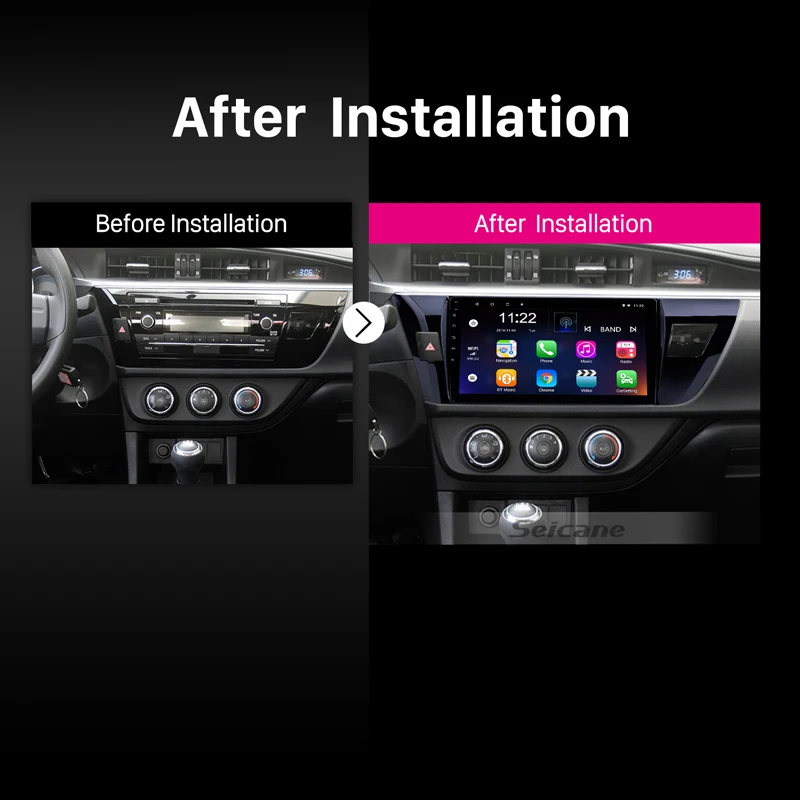 Discount Seicane 2Din 10.1" Car GPS Navi HD 4-Core Android 9.0 AutoStereo For Toyota Corolla 2013 2014 2015 Multimedia Player Support DVR 3