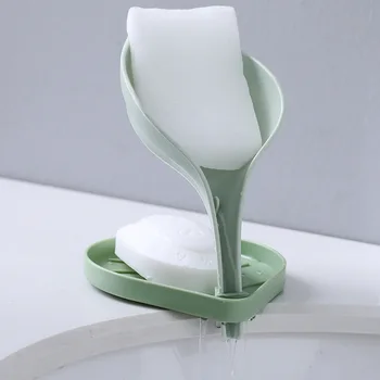 

Online Celebrity Celebrity Style Leaf Soap Dish Creative Cool Water Draining Soap Holder Home Bathroom Toilet Soap Box Soap Box