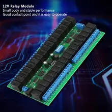 DC12V 32 Channels RS485 relay Switch Control Relay Module R421C32 Serial Port RTU PC UART Board 8 rs232 serial port relay control board anti electromagnetic high frequency interference computer control 8 way relay module